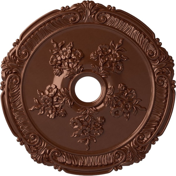 Ekena Millwork Attica with Rose Ceiling Medallion (Canopies up to 4 1/2"), 26"OD x 3 3/4"ID x 1 1/2"P, Copper Penny CM26ATCPS - main